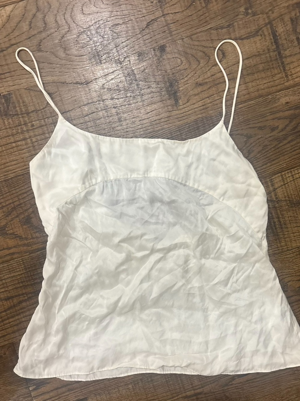 Gorgeous Zara Home Spain Cotton Silk Partially Sheer Low Back Cami